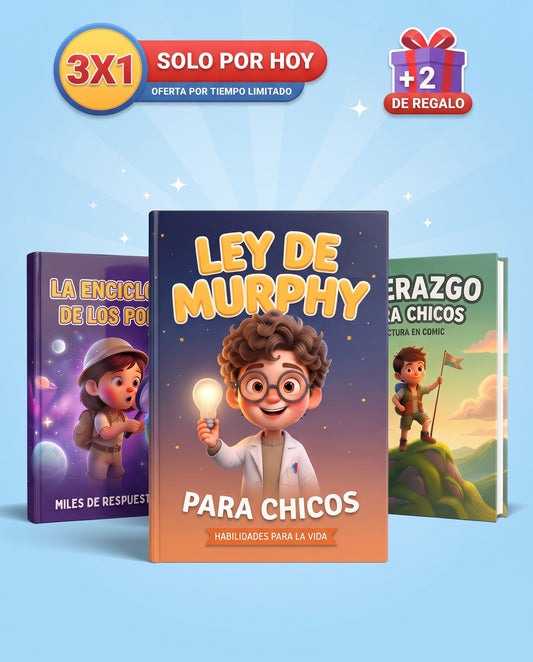 Pack 3X1: Ley de Murphy para Chicos + 2 Libros de Regalo + Certificado de Logro 🎁
